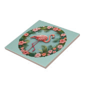 Tropical Grace Balancing Flamingo Ceramic Tile タイル (側面)