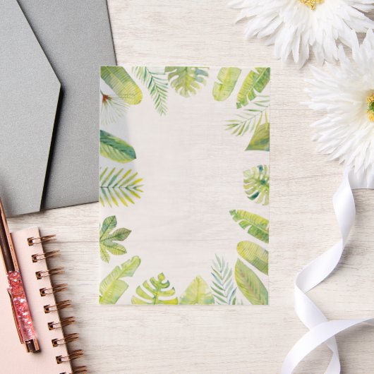 Tropical Green Foliage  ベラム紙招待状 (ウェディング)