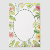 Tropical Green Foliage Red Hibiscus ベラム紙招待状 (正面)