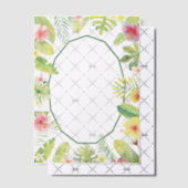 Tropical Green Foliage Red Hibiscus ベラム紙招待状 (オフセット (招待状))