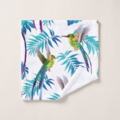 Tropical Green Hummingbirds バスタオルセット (ウォッシュタオル)