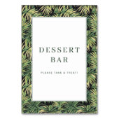 Tropical Green Leafy Dessert Bar Sign テーブルナンバー (裏面)
