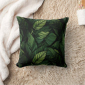 Tropical Green Leaves  Housewarming Gift クッション (ブランケット)
