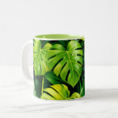 Tropical Green Leaves Mug ツートーンマグカップ (正面左)