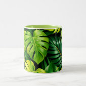 Tropical Green Leaves Mug ツートーンマグカップ (中央)