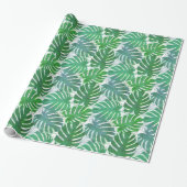 Tropical Green Monstera Palm Leaves Pattern  ラッピングペーパー (アンロールド)