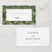 Tropical Green Palm Leaf プレイスカード (正面/裏面)