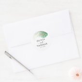 Tropical Green Palm Leaf Wedding Favor  ラウンドシール (封筒)