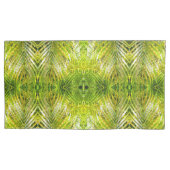 Tropical green palm leaves sunlight L-size pattern 枕カバー (正面)