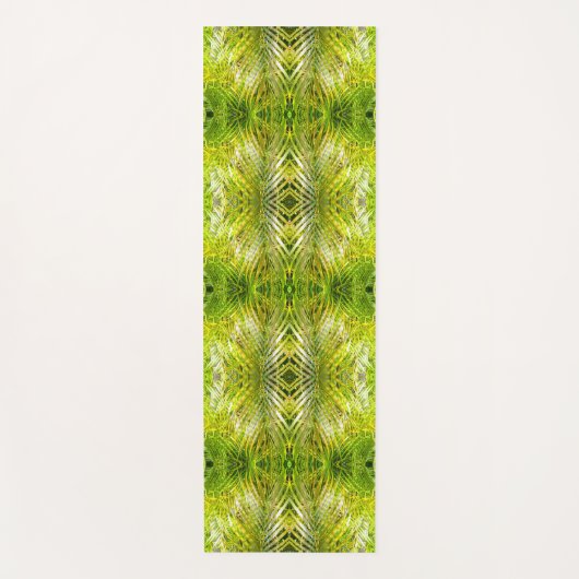 Tropical green palm leaves sunlight pattern ヨガマット (正面)