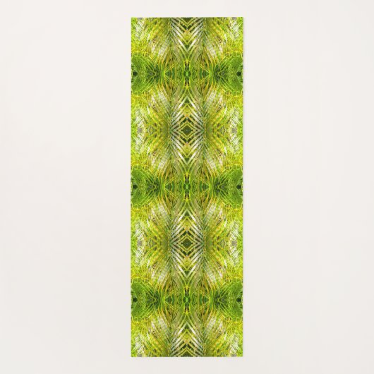 Tropical green palm leaves sunlight pattern ヨガマット (裏面)