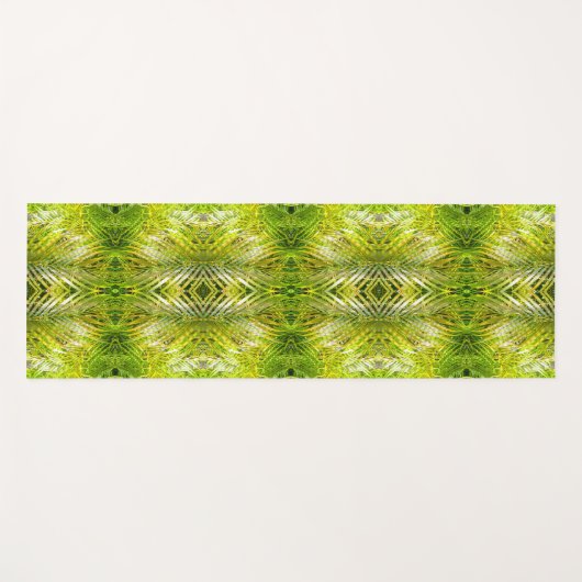 Tropical green palm leaves sunlight pattern ヨガマット (正面(横))
