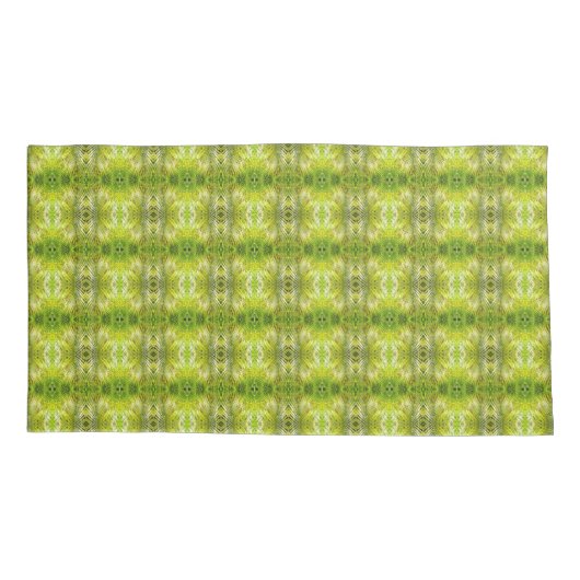 Tropical green palm leaves sunlight tiny pattern 枕カバー (裏面)