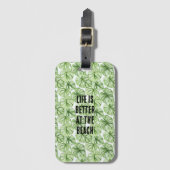 Tropical Green Palm Tree Leaves ラゲッジタグ (正面縦)