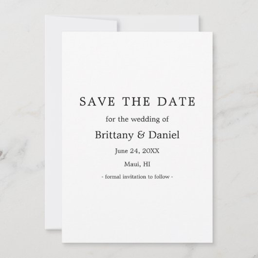 Tropical Greeneryのモダン写真Date Cardを保存 セーブザデート (裏面)