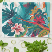 Tropical Greenery Birds キッチンタオル (折り畳み)