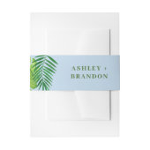 Tropical Greenery Blue Background Wedding Invite 招待状ベリーバンド (正面例)