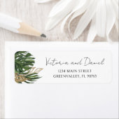 Tropical Greenery Botanical Boho Return Address ラベル (インサイチュ)