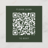 Tropical Greenery Botanical QR Code Wedding RSVP エンクロージャーカード (裏面)