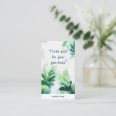 Tropical Greenery botanical Thank You Packaging エンクロージャーカード (スタンド正面)