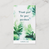 Tropical Greenery botanical Thank You Packaging エンクロージャーカード (正面)