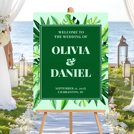  Tropical Greenery Entry Sign Display アクリルサイン