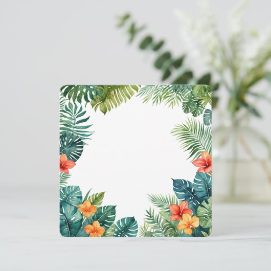 Tropical Greenery Frame PNG Botanical Background 招待状 (スタンド正面)