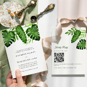 Tropical Greenery Wedding QR Code RSVP Botanical 招待状
