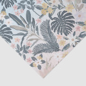 Tropical Grey Gold Foliage Floral Pattern 薄葉紙 (詳細)