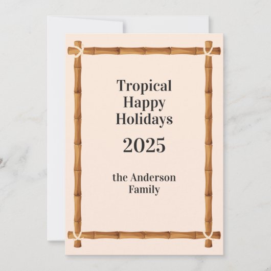 Tropical Happy Holidays, Bamboo Frame シーズンカード (正面)