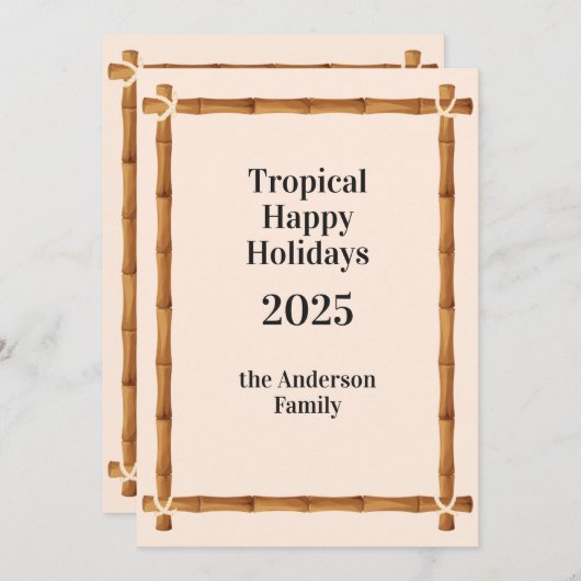 Tropical Happy Holidays, Bamboo Frame シーズンカード (正面/裏面)