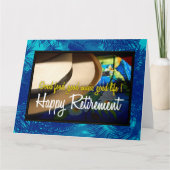 Tropical Happy Retiment in Blue XL Card カード (正面)