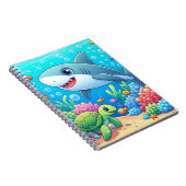 Tropical/Hawaii colorful underwater shark & turtle ノートブック (右側)