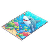 Tropical/Hawaii colorful underwater shark & turtle ノートブック (左側)