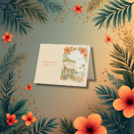 Tropical Hawaii Destination Wedding guest card サンキューカード