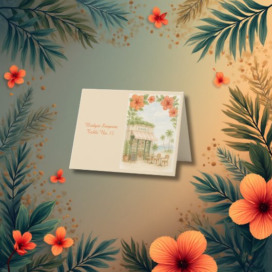 Tropical Hawaii Destination Wedding guest card サンキューカード