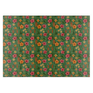 Tropical/Hawaii patterned floral カッティングボード