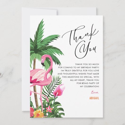 Tropical Hawaiian 25th Birthday Thank You Cards    サンキューカード (正面)
