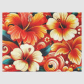 Tropical Hawaiian Flower Hibiscus Orange Decoupage 薄葉紙 (正面)