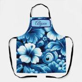 Tropical Hawaiian Flowers Hibiscus Personalized エプロン (正面)