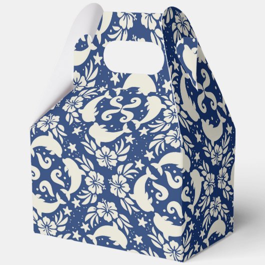 Tropical hawaiian print dolphins フェイバーボックス (正面)