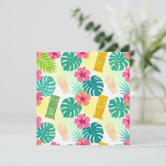 Tropical Hawaiian Tiki Pattern for Parties Wedding (スタンド正面)