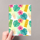 Tropical Hawaiian Tiki Pattern for Parties Wedding アクリル招待状 (インサイチュ (ポータブル))