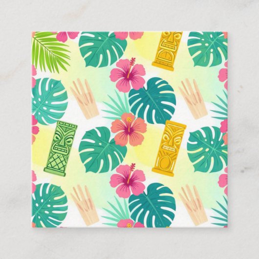 Tropical Hawaiian Tiki Pattern for Parties Wedding エンクロージャーカード (正面)