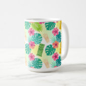 Tropical Hawaiian Tiki Pattern for Parties Wedding コーヒーマグカップ (正面右)