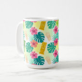 Tropical Hawaiian Tiki Pattern for Parties Wedding コーヒーマグカップ (正面左)