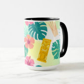 Tropical Hawaiian Tiki Pattern for Parties Wedding マグカップ (正面右)