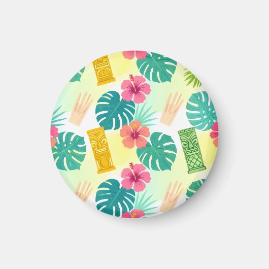 Tropical Hawaiian Tiki Pattern for Parties Wedding マグネット (正面)