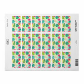 Tropical Hawaiian Tiki Pattern for Parties Wedding ラベル (フルシート)