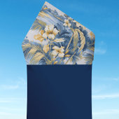 Tropical Hawaiin Yellow Hibiscus Flowers on Blue  薄葉紙